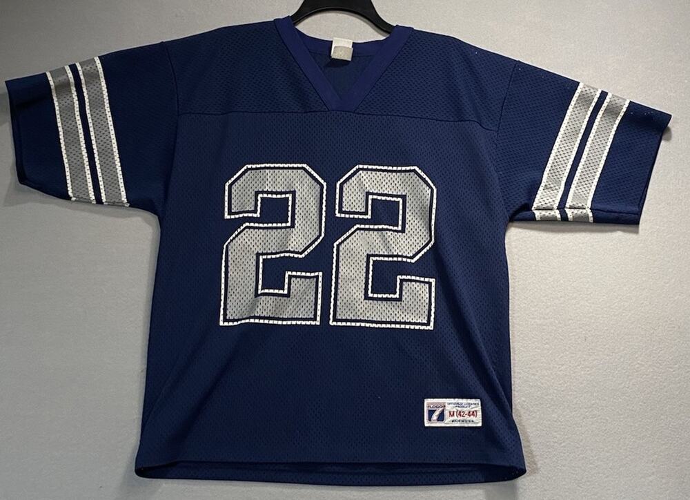 Logo 7 NFL Dallas Cowboys Vintage Emmitt Smith #22 Blue Jersey Men's M 42-44